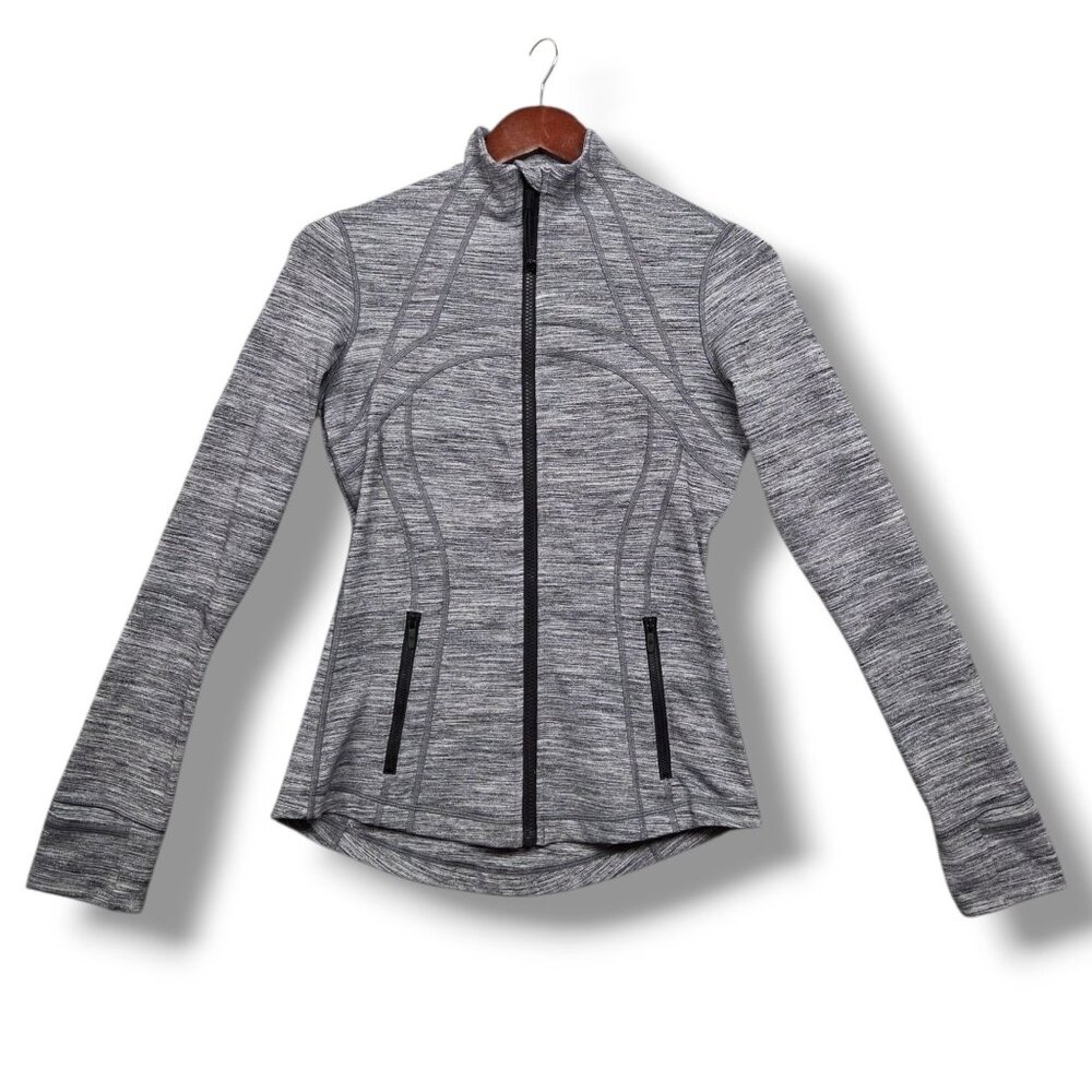 Lululemon Define Jacket Womens 6 Luon Space Dye Grey Deep Coal‎